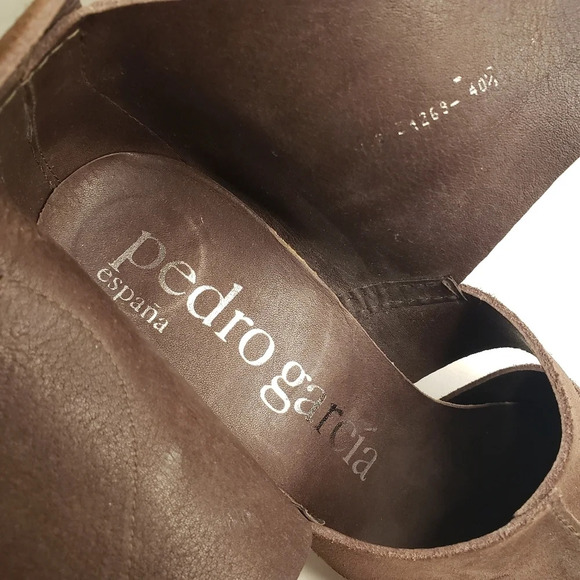 Pedro Garcia Platform Leather Peep Toe Crossover Brown (Size 40.5) - Picture 11 of 17
